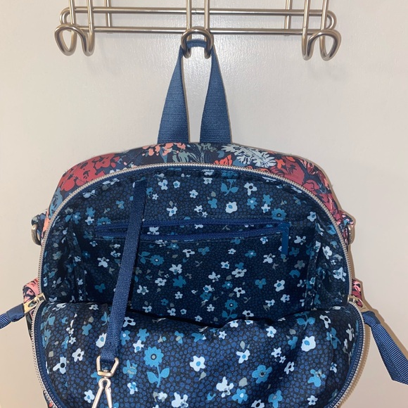 Vera Bradley small backpack in the pattern Cabbage Rose Cabernet. - Picture 5 of 6